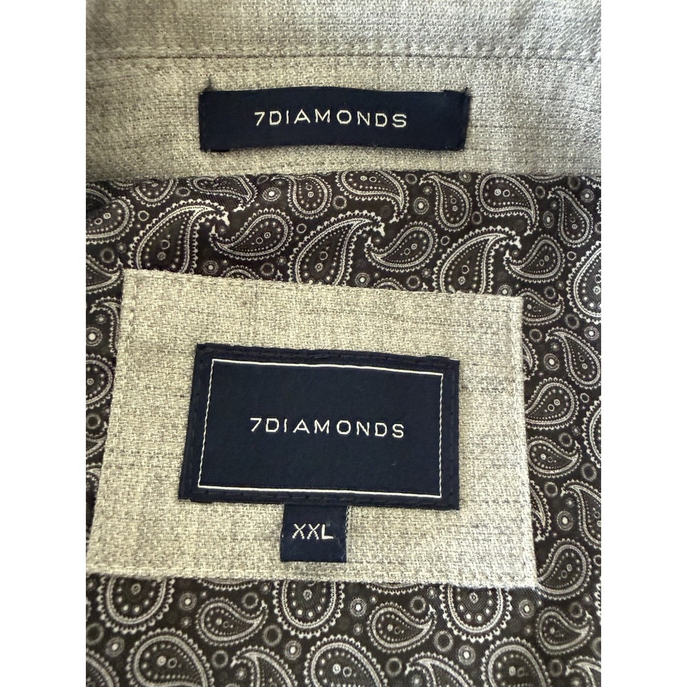 7 Diamonds Carter Linen Blend Jacket Mens XXL Gray Half Lined Comfort Stretch - Picture 3 of 6